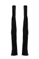 Black Naked Cowhide Leather Handlebar Covers with Fringe