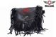 Womens Motorcycle Leather Red Rose Inlay Purse