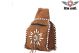 Womens Brown Leather Backpack With  Zipper On Front & Back