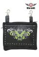 Studded Naked Cowhide Leather Lime Green Butterfly Belt Bag