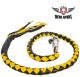 Thickened Black And Yellow Naked Leather Get Back Whip - 42