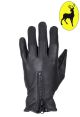 Ladies Black Deer Skin Leather Gloves With Zipper