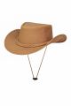 Dream Apparel Premium Leather Cowboy Hat for Men & Women, Western Steampunk Wide Brim Hat with Braid