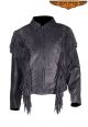 Womens Motorcycle Jacket With Studs & Fringes