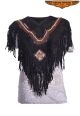 Women Leather Poncho  Fringes