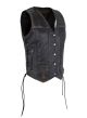 Womens Distressed Brown Naked Cowhide Leather Vest