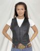 Womens Leather Vest With Braid on Front & Back