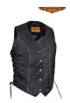 Naked Leather Studded Motorcycle Vest W/ Concealed Carry Pockets and Snaps For Woman