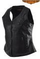 Naked Cowhide Leather Vest With Gun Pockets - Ladies