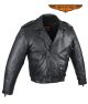 Naked Cowhide Leather Motorcycle Jacket W/ Snap Down Collar & Belt