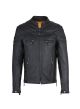 Dream Apparel Mens Leather Motorcycle Racer Jacket Premium Cowhide Leather Zipper Front