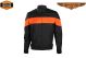 Mens Textile Biker Jacket With Wide Orange Stripe
