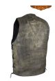 Men's Native American Distressed Brown Brown Leather Vest