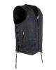 Mens Distressed Brown Motorcycle Vest With 10 Pockets Premium Naked Cowhide Leather