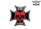 Biker Skull With Chopper Cross Rebel With A Cause Motorcycle Patch