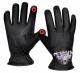 Women’s Leather Motorcycle Gloves, Touchscreen Compatible Riding Gloves Soft Leather Feel Secure Fit