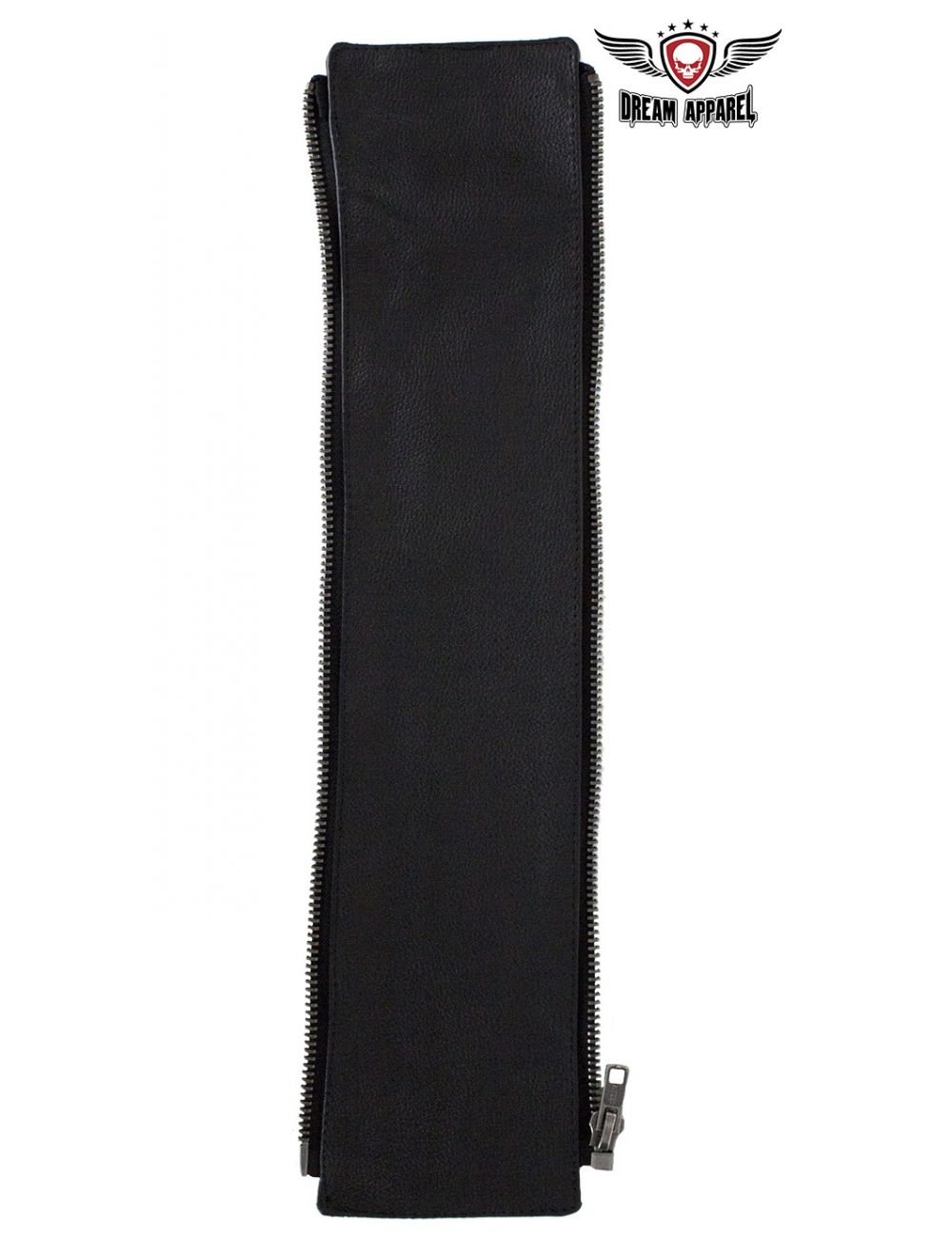 Men's Black Split Leather Club Vest Front Extension
