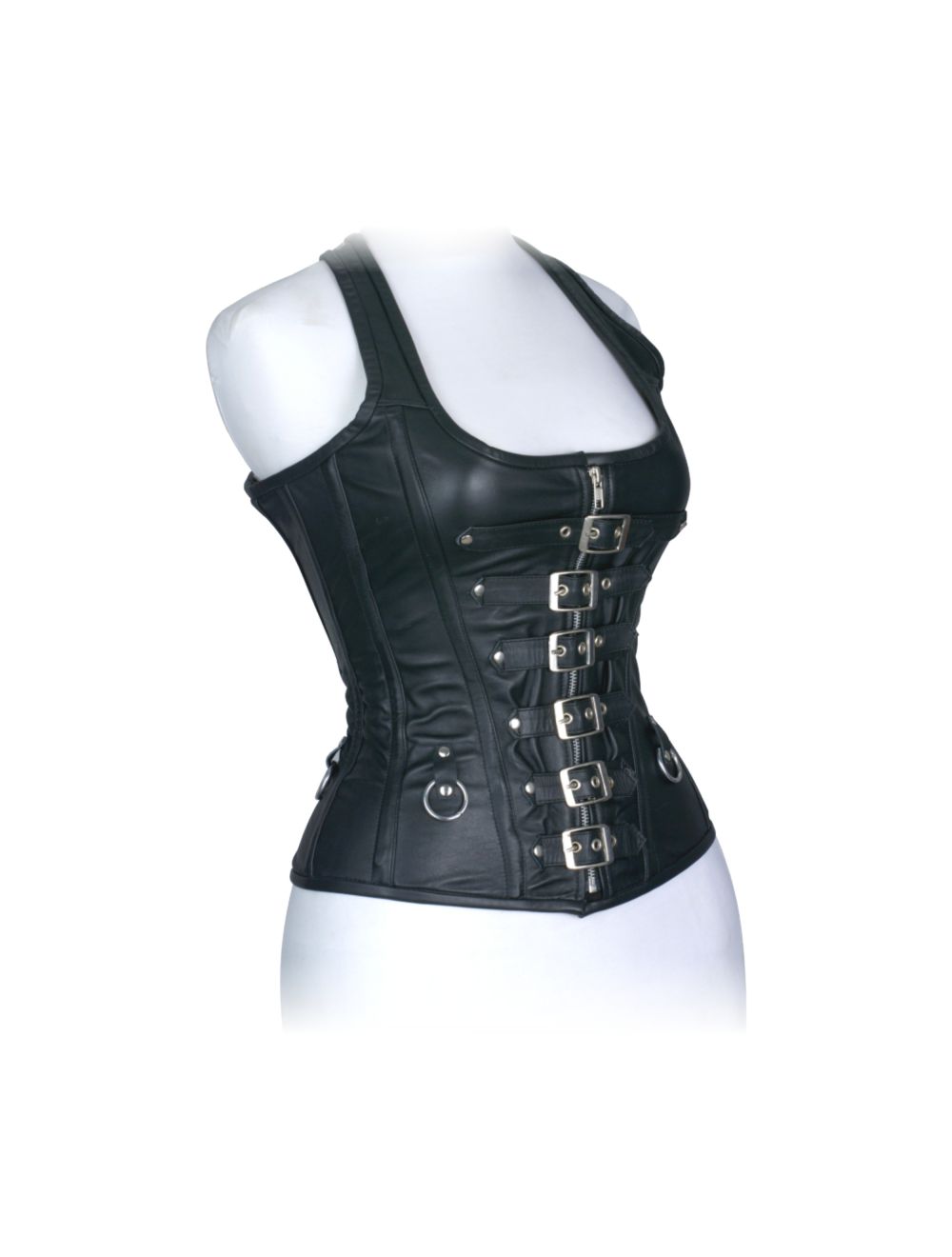 Dream Apparel Black Leather Heavy Duty Steel Boned Underbust Waist