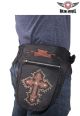 Womens Leather Waist Bag With Leather Cross Bling & Studs