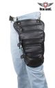 Naked Cowhide Black Leather Multi-pocket Thigh Bags