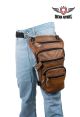 Naked Cowhide Brown Leather Multi-pocket Thigh Bags