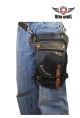 Naked Cowhide Leather Thigh Bag With Gun Pocket - Black And Touch Of Brown