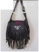 Womens Purple Rose Inlay Motorcycle Purse