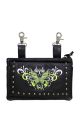 Black Naked Cowhide Leather Lime Green Butterfly Belt Bag