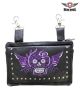Studded Leather Purp Skull Belt Bag