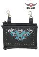Naked Cowhide Leather Studded Turquoise Butterfly Belt Bag