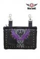Studded Naked Cowhide Leather Belt Bag W/ Purple Wings Graphic