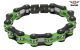 Black and Green Motorcycle Chain Bracelet with Gemstones