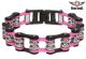 Pink and Black Motorcycle Chain Bracelet with Gems