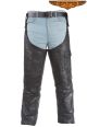 Biker Leather Chaps With Mesh Lining