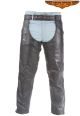 Black Naked Cowhide Leather Chaps W/ Mesh Liner
