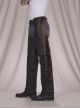 Biker Leather Chaps With Studs, Braid and Fringe