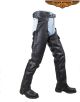 Split Leather Plain Black Chaps W/ Zipout liner