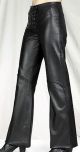 Women Hip Hugger Leather Pants with Criss Cross Laces