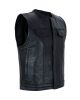 Mens Motorcycle Club Vest With Black Liner Conceal Gun Pockets