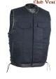 Men's Gun Pocket Denim Vest With Side Laces By Club Vest