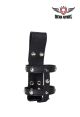 Black Naked Cowhide Leather Motorcycle Cup Holder W/ Button Snaps And Studs