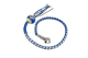 Dream Apparel Blue And Silver Hand-Braided Leather Get back Whip with Blue Ball - 36