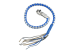 Hand-Braided Leather Get Back Whip - Blue And Silver