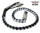Black/Silver Hand-Braided Leather Get back Whips - 42
