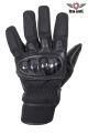 Black Leather Motorcycle Gloves