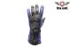 Womens Full Finger Leather Gauntlet Gloves - Blue