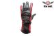 Womens Full Finger Leather Gauntlet Gloves - Red