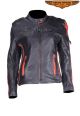 Womens Motorcycle Jacket With Orange Stripes