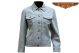 Women Genuine Leather Denim Jacket with Studs