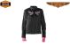 Women's Textile Jacket With Pink Removable Hoodie & Butterfly Embroidery Design